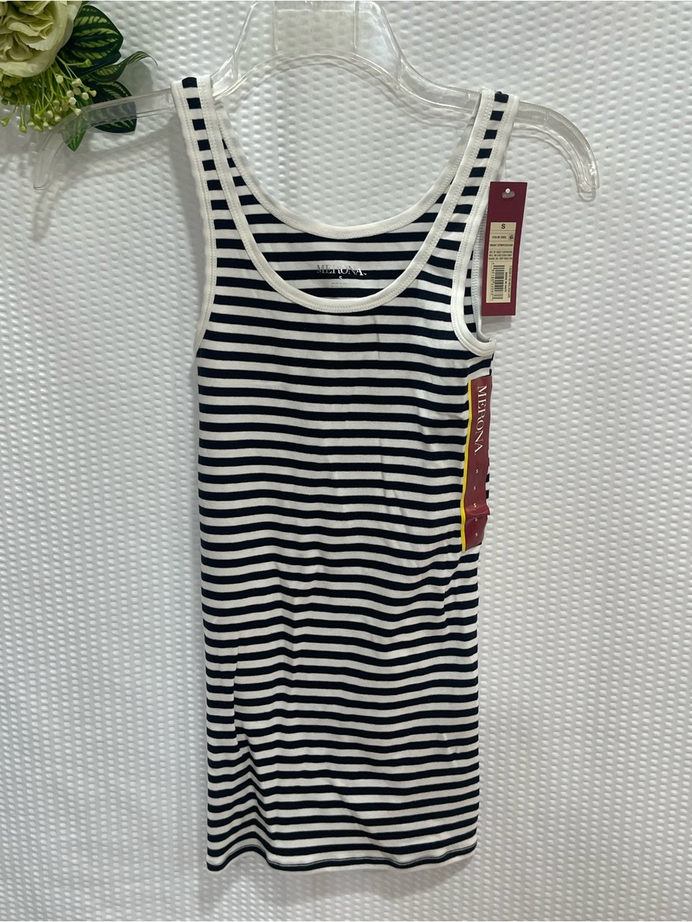 Merona Black & White Striped Tank Top